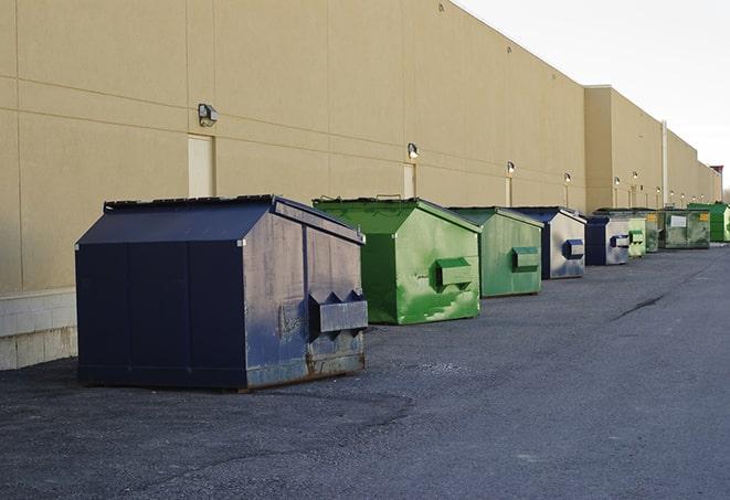 dumpsters lined up waiting to be filled with construction waste in Green Valley CA